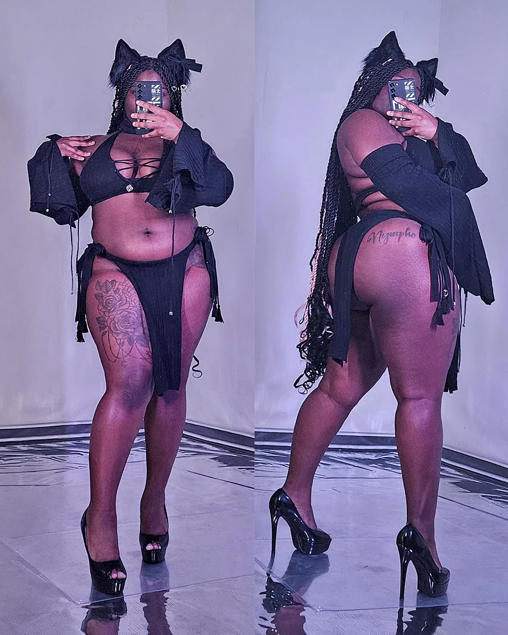 Black Winter Fox Lingerie Look - Image 5