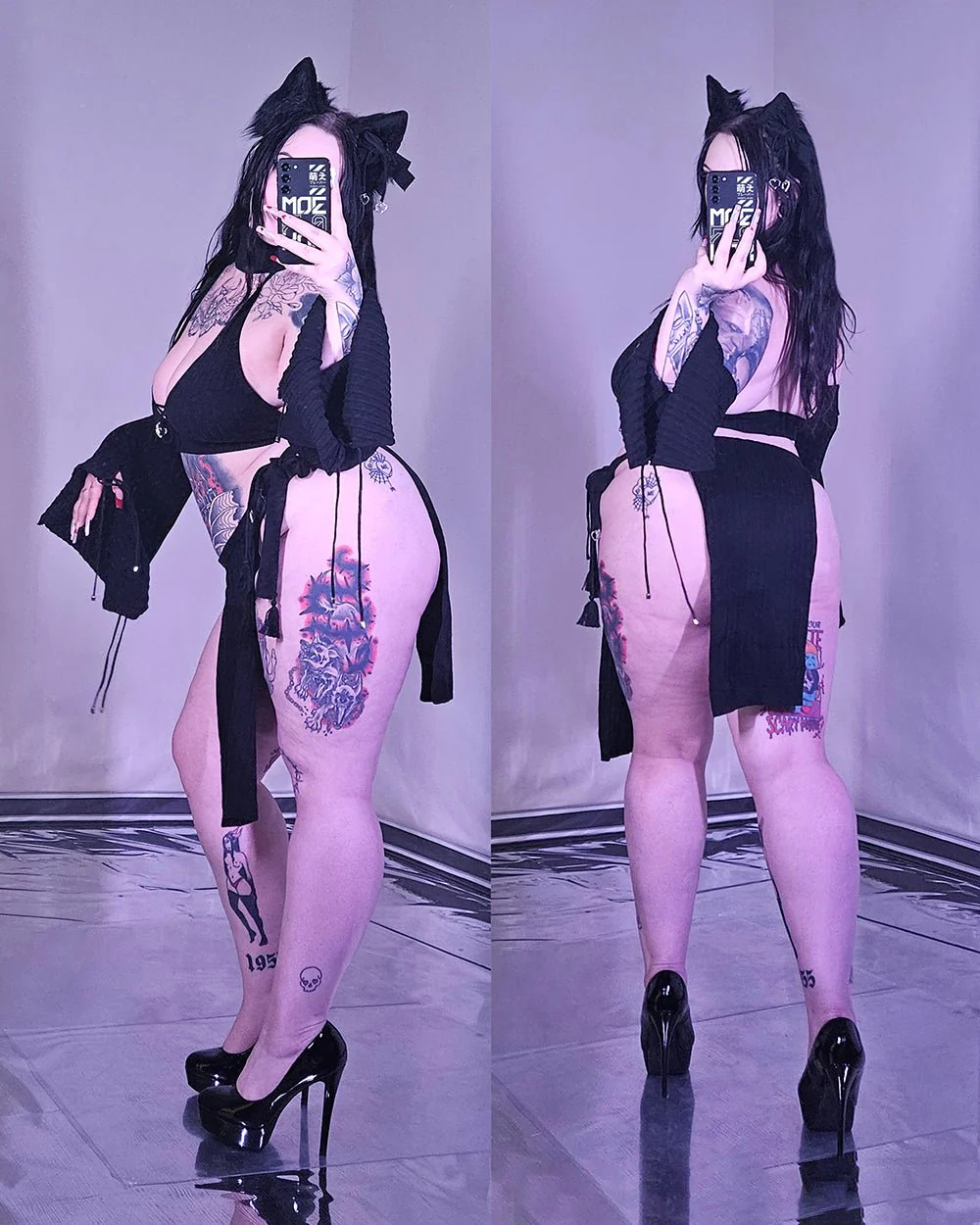 Black Winter Fox Lingerie Look - Image 6
